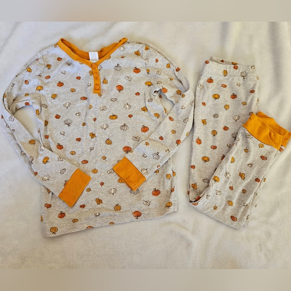 Autumn Pajama Set | Size 5 | Pumpkins | Leaves | Fall | PJs | LC Lauren Conrad